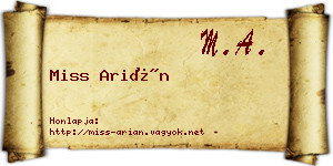 Miss Arián névjegykártya